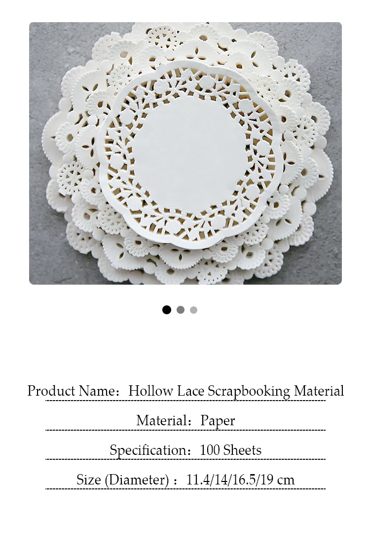 100 Sheets White Hollow Lace Scrapbooking Background Material Paper for Envelopes Diary Cards Decoration Journal DIY Stationery