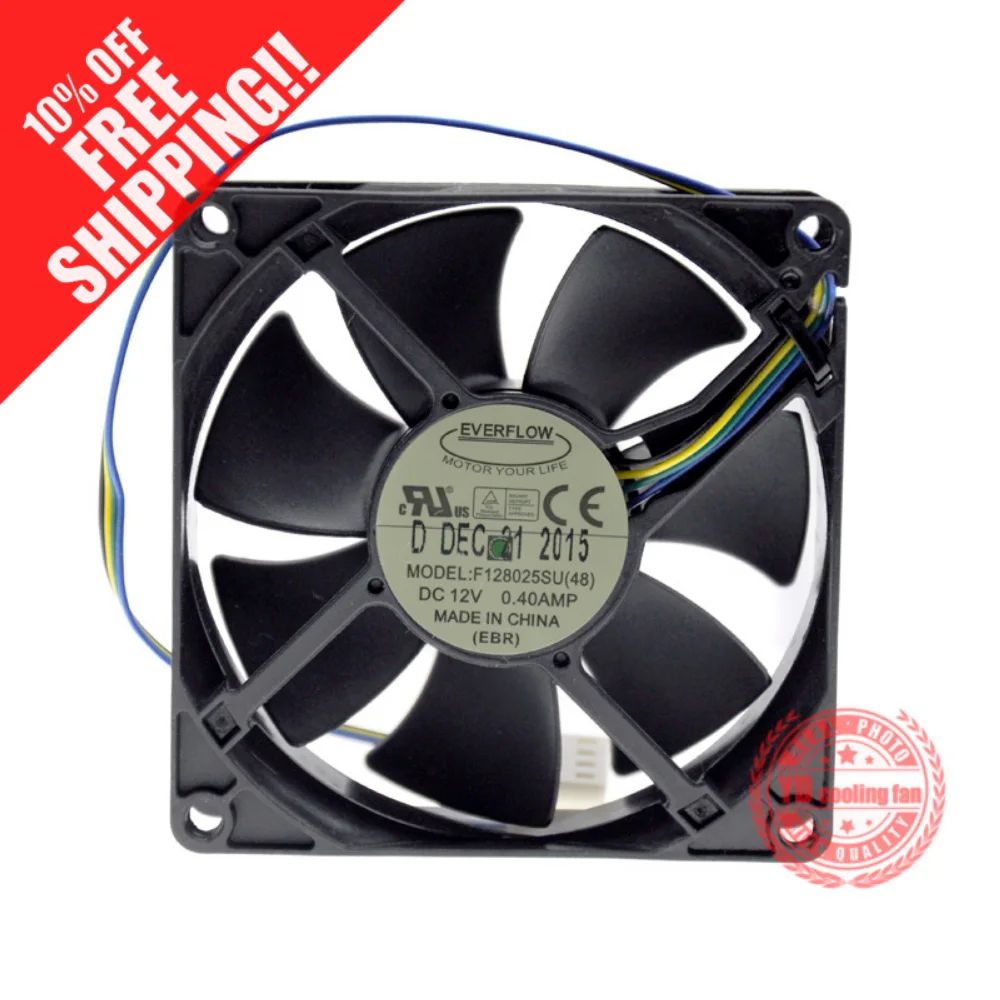 NEW EVERFLOW 8025 8CM 4lines PWM control speed F128025SU 12V 0.40A cooling fan |