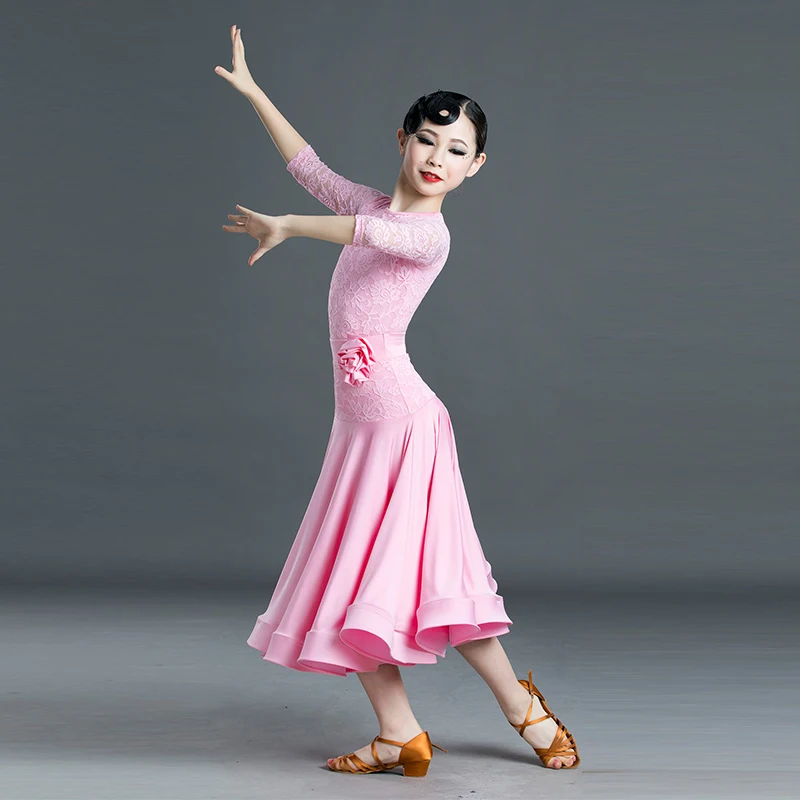 Ballroom dance costume leotard skirt outfit for girls waltz performance
