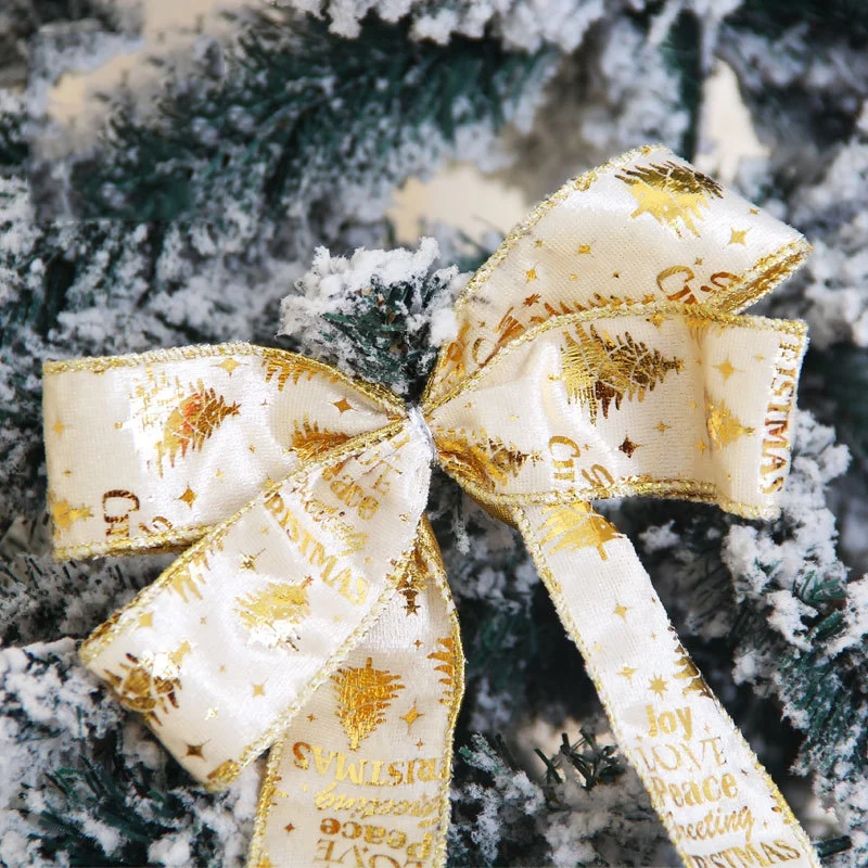 Рождественские узоры лента подарочная упаковка Рождественский бантик Ремесло Упаковка украшение для свадьбы подарок