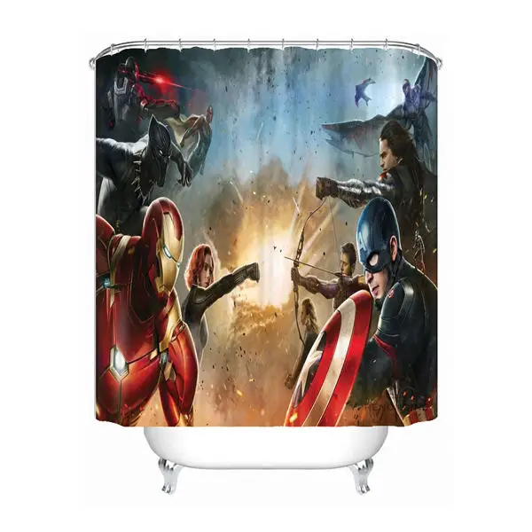 Shower Curtain Пользовательские Marvel Дэдпул Халк душевая занавеска Mildewproof водонепроницаемый полиэстер различные размеры#0421-21-09 - Цвет: Shower Curtain