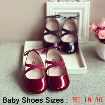 

1-6 Years Old Sweet Casual Baby Shoes Princess Girls Baby Kids Bright Leather Solid Crib Babe Infant Toddler Cute Bow Kids Shoes