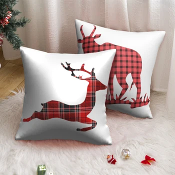 

Simplicity Christmas Elk Style Skin Single Side Cushion Cover Decorative Pillows Sofa Home Decoration Winter