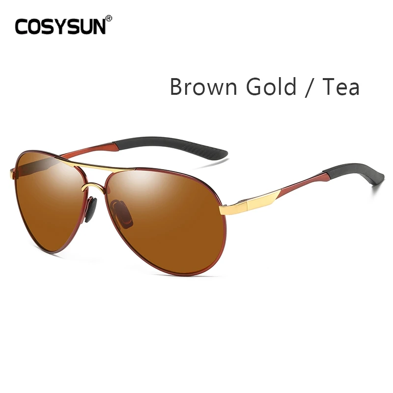 Classic Brand Designer Women Sunglasses Men Pilot sunglasses Polarized vintage Sun Glasses Female Driving Eyewear Oculos De Sol - Цвет линз: Tea Gold Tea