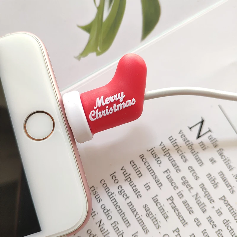 06 Рождество милый Санта Клаус укусы USB протектор для кабеля передачи данных Универсальный сматыватель кабеля для iPhone XS MAX XR зарядное устройство кабель шнур крышка - Цвет: 06