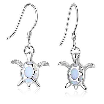 

MSWEIJIA New 925 Sterling Silver Earrings Cute Turtle Opal Earrings 925 Sterling Silver Earrings Personality Earrings for Women