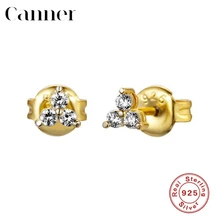 Простая индивидуальная Мини Милая микро-инкрустация кристаллами цирконовые серьги со шпилькой для женщин гипоаллергенно серьги из стерлингового серебра 925 пробы