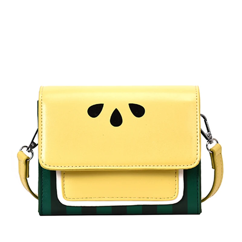Новая милая сумка-арбуз, женская маленькая квадратная сумка, новая модная высококачественная повседневная сумка через плечо - Цвет: Цвет: желтый