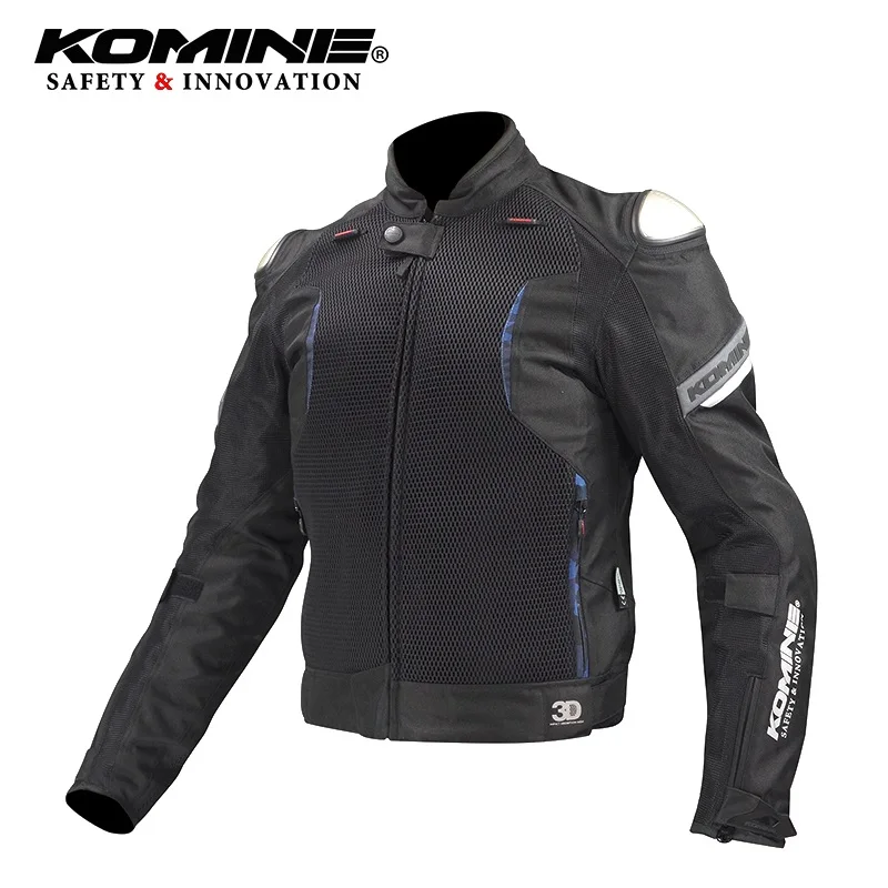 For Komine JK-107 jacket Motorcycle spring summer titanium alloy riding jacket motorcycle racing locomotive protective jackets - Цвет: Черный