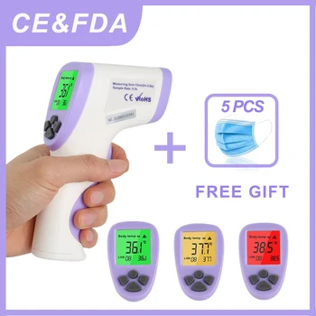 

Hti Non-contact body thermometer Forehead Digital Infrared Thermometer Portable Non-contact Termometro Baby/Adult Temperature