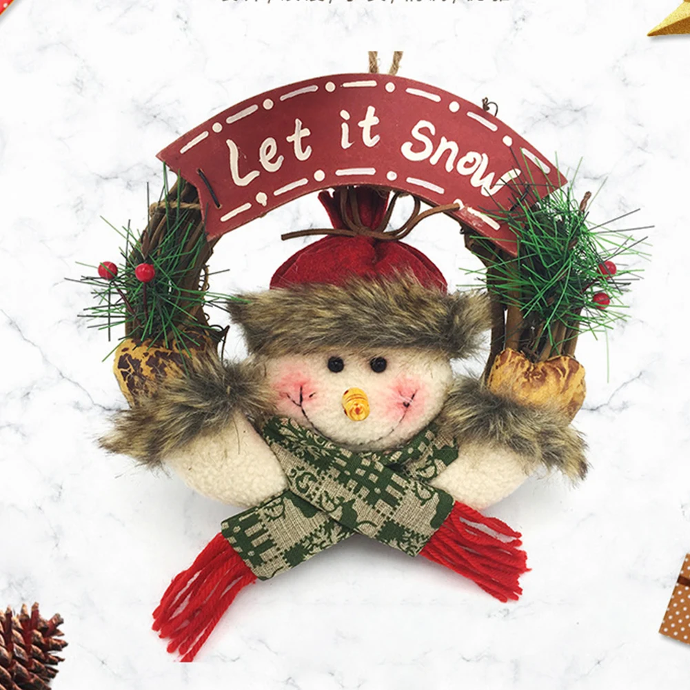 

Hanging Doll Door Gifts Round Home Decorative Multipurpose Pendant Mini Christmas Wreath Rattan Artificial Party Easy Apply