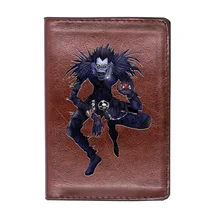 

Brown Classic Death Note Ryuk Leather Passport Cover Men Women Slim ID Card Holder Pocket Wallet Case Travel Accessories Gifts