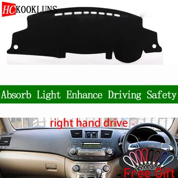 

For Toyota Highlander 2009 2010 2011 2012 2013 2014 Right Hand Drive Dashboard Cover Car Stickers Dash Mat Interior Accessories