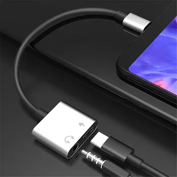 

1pc 2 in 1 USB Type C Converter to 3.5mm Aux Jack Adapter Male To Female USB C Charging Extension Earphone Adapter for Xiaomi 8