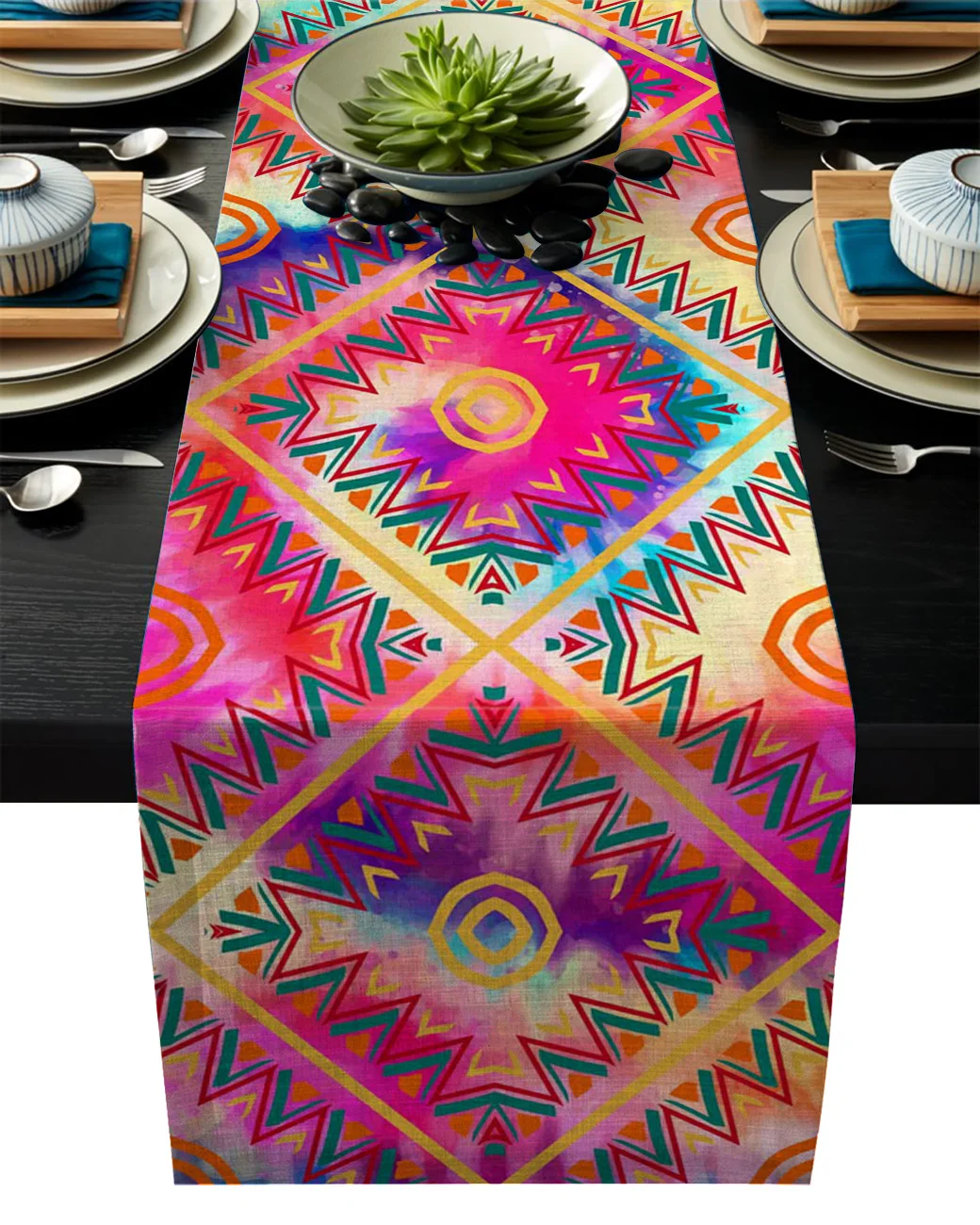 1 шт. галстук-краситель цвет Этнический узор современные настольные бегуны для