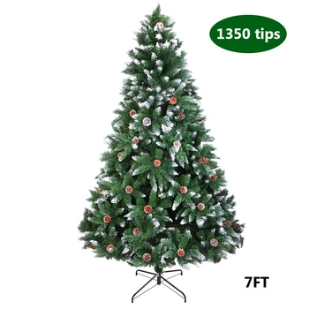 

6FT/ 7FT Artificial Christmas Tree 920/ 1350 Tips Pine Tree Xmas Tree with Metal Stand New Year Party Home Christmas Decoration