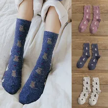 Модные женские милые носки с изображением кота, хлопковые носки с изображением мультяшных животных