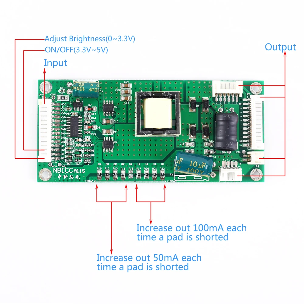 ТВ ПОДСВЕТКА драйвер шаг вверх вниз Модуль светодиодный Инвертор постоянного тока Универсальный 65 дюймов Адаптивная плата питания для Светодиодный ТВ