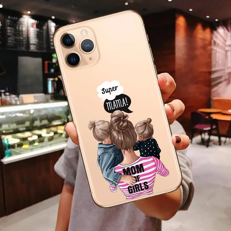 TPU Принцесса женский Босс кофе чехол для телефона для iPhone 11 Pro Max Vogue девочка мама ребенок мягкий чехол для iPhone X 7 8 Plus XR XS Max - Цвет: TPU