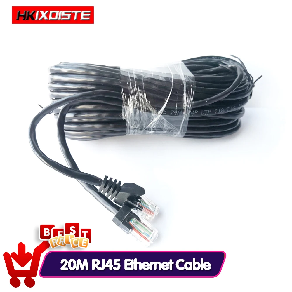Сетевой Ethernet-Кабель HKIXDISTE cat5 20 м 65 футов патч RJ45 наружные стандартные провода для