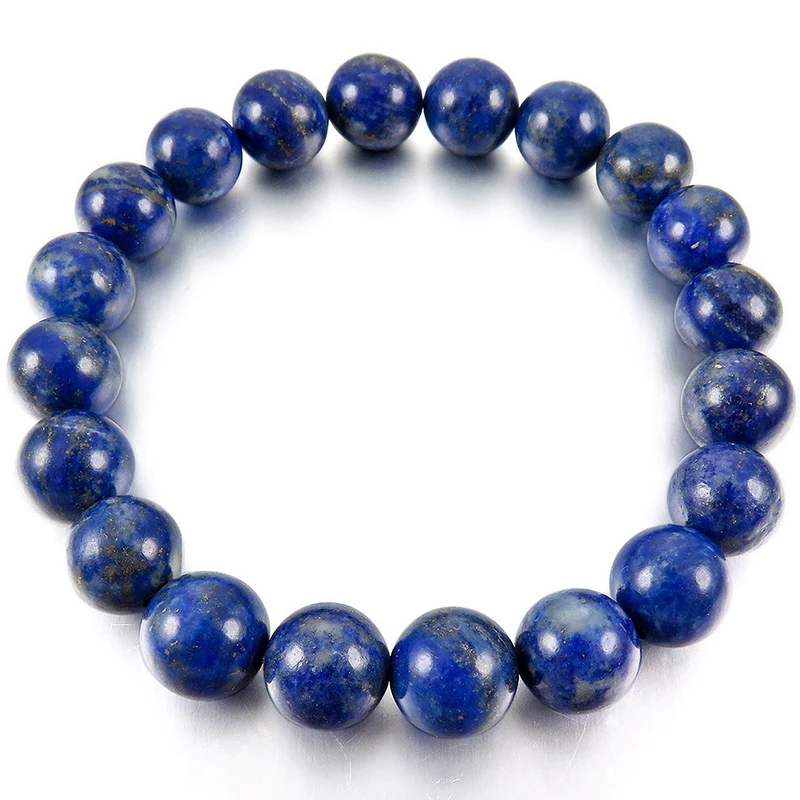 10mm Cuff Link Wrist Blue Lapis Lazuli Stone Buddha Prayer Beads Woman, Man
