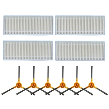 

6* Side Brush + 4*Filter Kit Replacement For Neatsvor V390 Vacuum Cleaner Spare Parts Dust And Debris