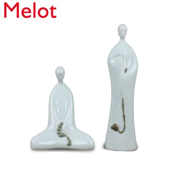 

New Chinese Zen Celadon Buddha Ornaments Home Tea Table Ceramic Character Soft Decorations Small Ornaments home decoration