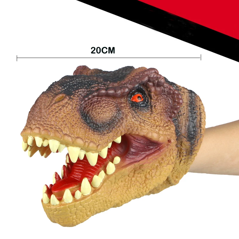 thumbnail image 1 of Marionetas de mano de animales para niños, juguetes de goma divertidos para niños, forma de tiburón y dinosaurio, guantes para jugar a la simulación, regalo para niños, 1 of 5