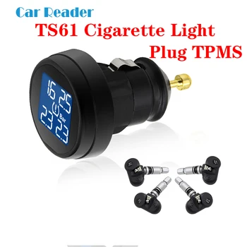

TS61 Tire Pressure Monitoring System Wireless Real-time Cigarette Lighter Plug TPMS and Temperature Gauge with Internal Sensor