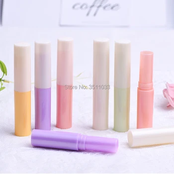 

3g Plastic Pink Green Purple Yellow Lip Balm Sub Package Directly Filling Empty Cosmetic LipStick Refillable Container Tube