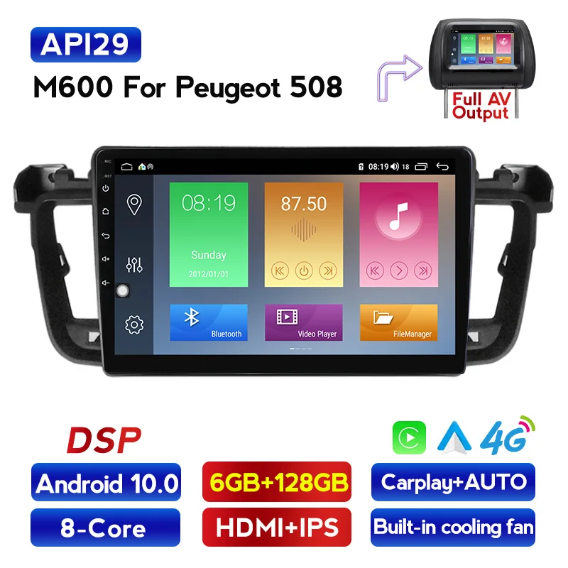 MEKEDE M600 для Peugeot 508 1 2011 2012 2013 2014 2015 2016 2018 Автомобиль Радио мультимедийный видеоплеер