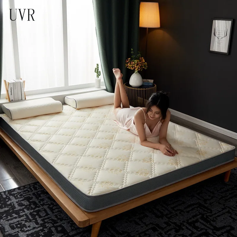 

UVR Latex Mattress Help Sleep For Family Tatami High Grade Thicken 4/8CM Knitted Cotton Comfortable Cushion Full Size