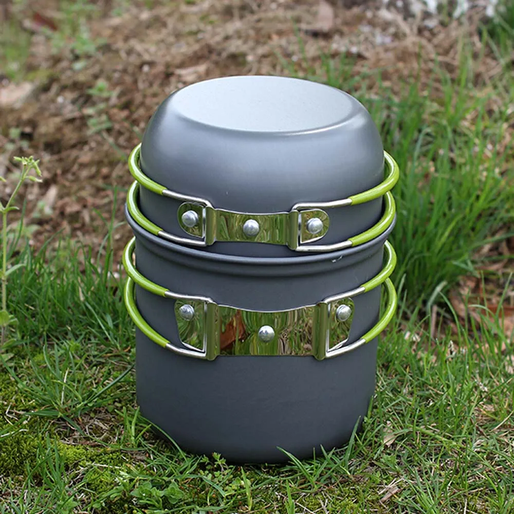 

Hot New Newest Pot Bowl Portable Outdoor Camping Hiking Cooking Set Cookware Portable Outdoor Camp Tool Picnic Hiking Utensils