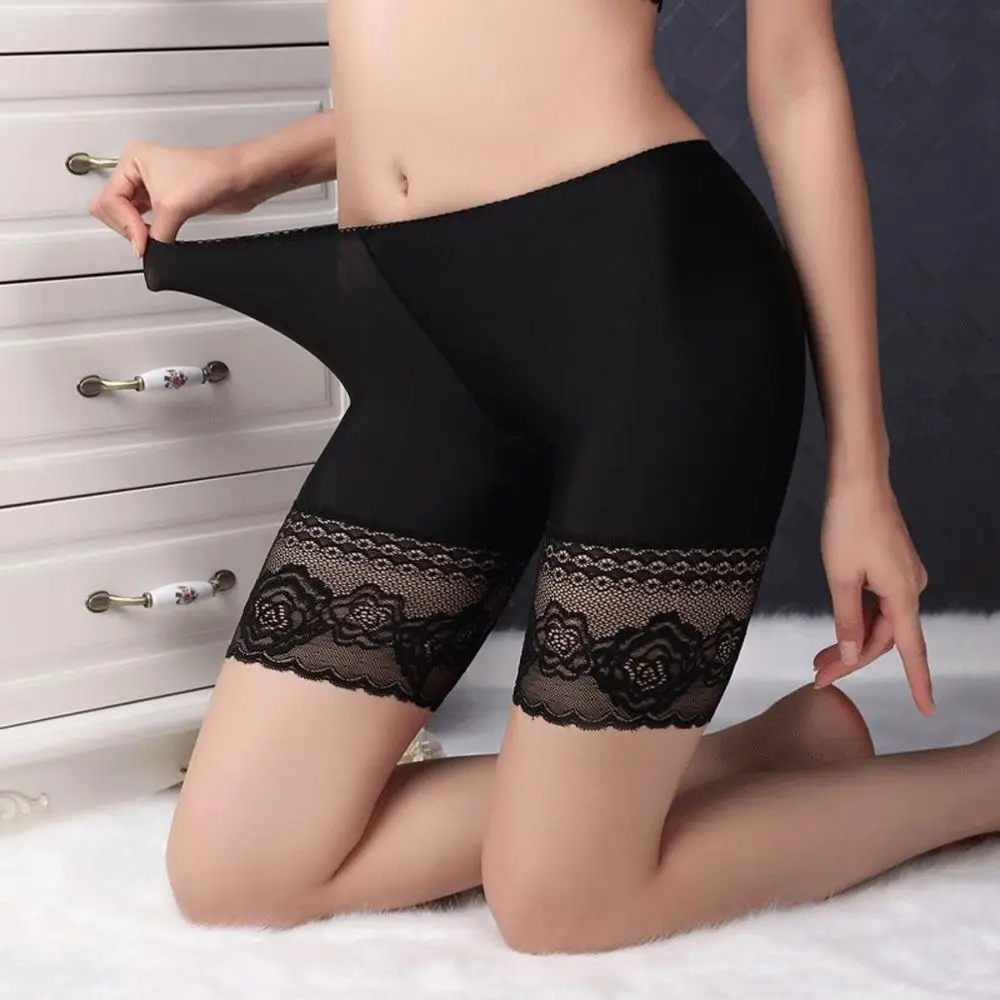 Соблазнительные Защитные шорты из мягкого материала боксеры с кружевными