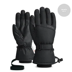Copozz Premium Insulated Winter Gloves - Waterproof, Thermal Protection - XXL (Black)