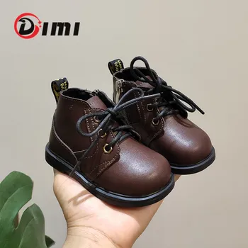 

DIMI 2020 Autumn/Winter Baby Pu Leather Martin Shoes Soft Comfortable Infant Toddler Boots 0-3 Year Flat Ankle Baby Boots
