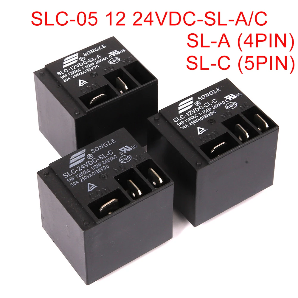 New 2pcs T91 SLC-12VDC-SL-C 5pin Black Electrical PCB Power Relay 30A 250VAC New 2pcs T91 SLC-12VDC-SL-C 5pin Black Electrical PCB Power Relay 30A 250VAC