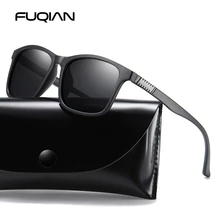 FUQIAN светильник TR90 мужские солнцезащитные очки Классические квадратные поляризованные солнцезащитные очки для мужчин Высокое качество очки для вождения UV400