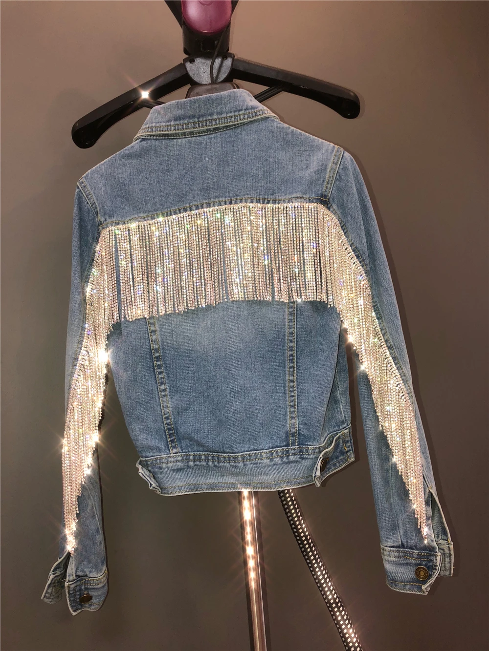 New Bling Rhinestone Tassel Chain Short 