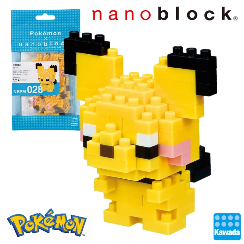 Kawada Nanoblock Покемон Пикачу аниме мультфильм 3D модель алмаз мини микро блок строительные блоки кирпичи сборки игрушки игры - Цвет: nbpm-028