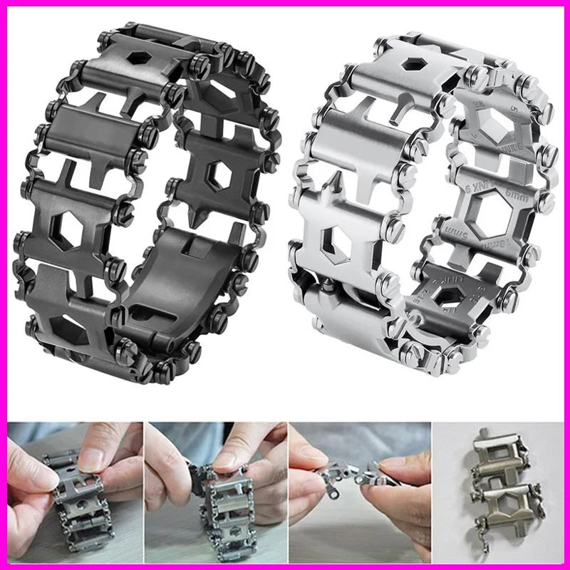 Kopen 29 In 1 Multifunctionele Loopvlak Armband Rvs Outdoor Bolt Driver Kits Reizen Spliced Dragen Tool Handgereedschap