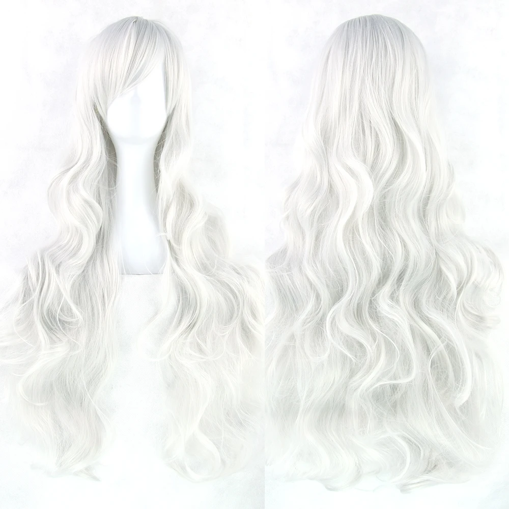 Curly Sliver Soowee 24 цвета 80 см Длинные Синтетические волосы парик для женщин термостойкие волокна парики розовый серый прямые Косплей парики - Цвет: Curly Sliver