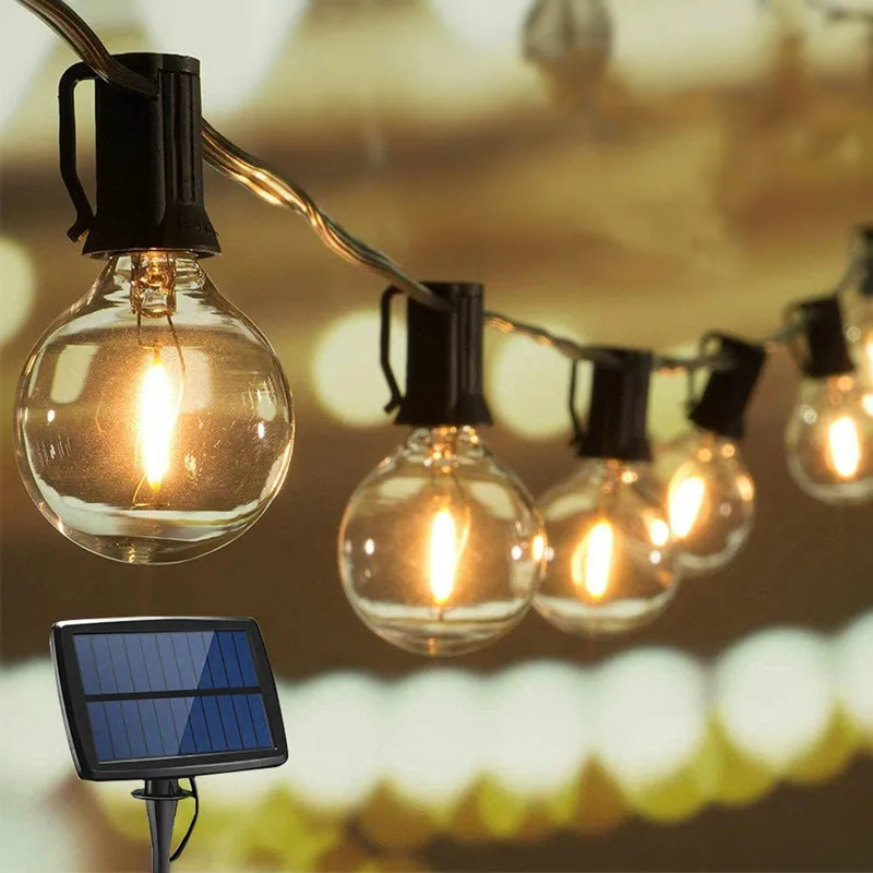 

Solar G40 Globe Festoon Bulb Fairy String Light Outdoor Patio String Light for Party Garden Garland Wedding Decoration