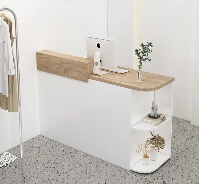 Clothing store cashier desk women's shop small bar table simple modern beauty salon front desk circular reception