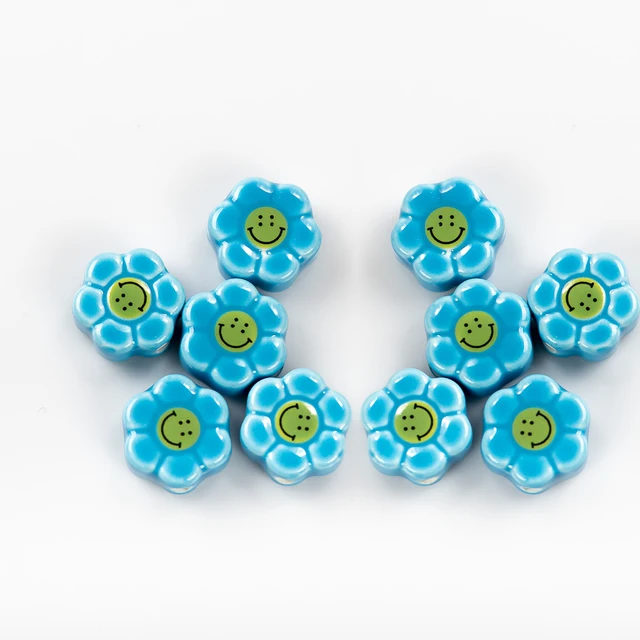 10pcs Ceramic Beads 10mm Sunflower Flower Beads For Making Bracelet Necklace 
