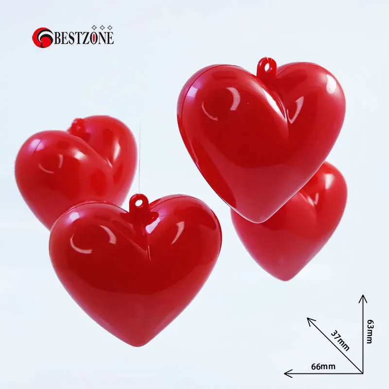 50Pcs/Lot 2.36'' Red Candy Ball Box Plastic Heart Ornament Gift for Baby Birthday Decoration Christmas Wedding Party Child Kids |