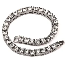 1 ряд, стразы, браслет для мужчин, хип-хоп, серебро, CZ, звено, браслет-цепочка, хиппи, байкер, ювелирные изделия, вечерние, подарки