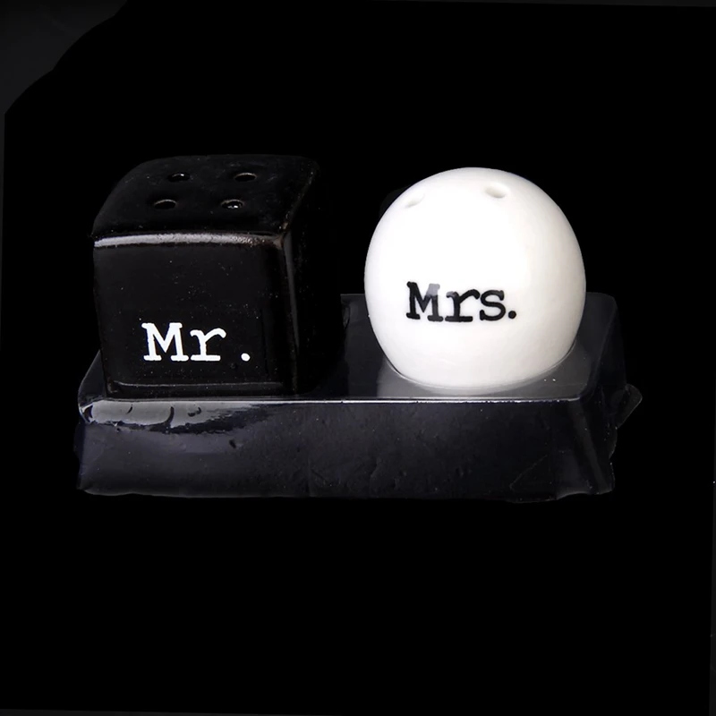 Топ-круглый квадратный керамический Mr. and Mrs. Солонка и перечница с дырочками сверху набор канистр свадебный подарок