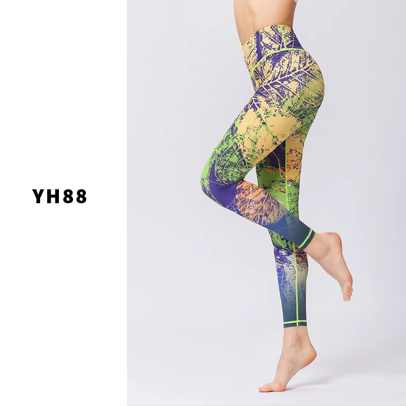 NADANBAO красочные Мандала цветочные 3D печатные облегающие гимнастические леггинсы быстросохнущие беговые обтягивающие дышащие - Цвет: YH88