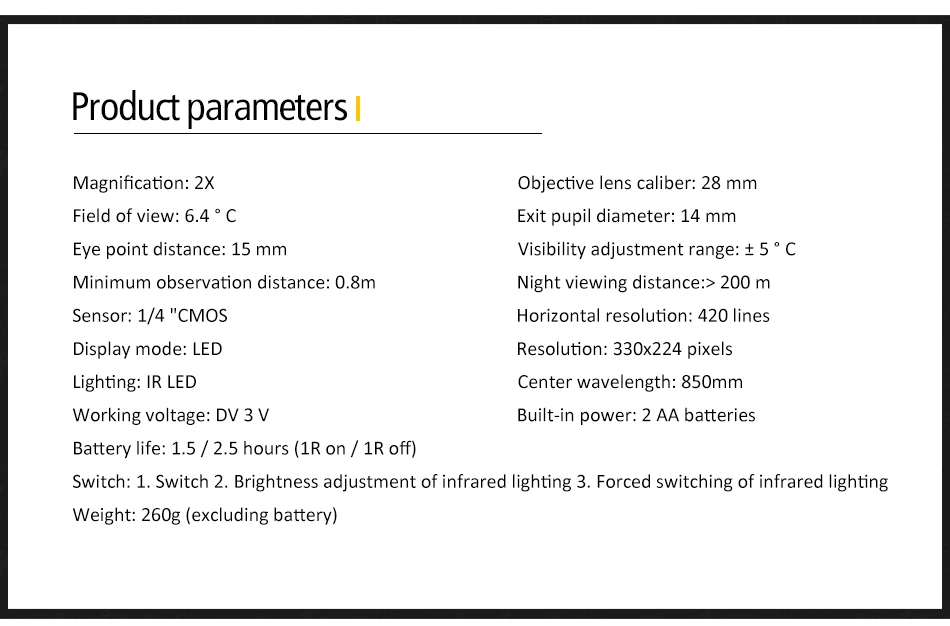Óculos de Proteção Escopo com Montagem Visão Noturna Monocular m Alcance Infravermelho ir nv Caça Vistas Pvs14 200 Mod. 1270811 6 Pvs14 visão noturna óculos de proteção monocular